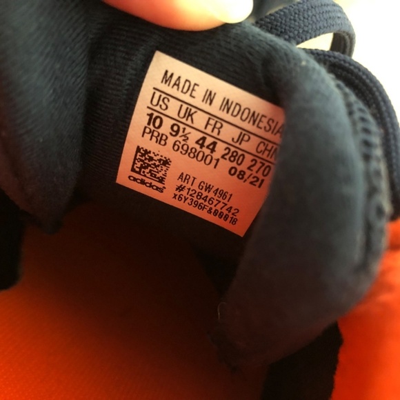 Adidas Copa Sense 3 Sala Blue Rush Orange Mens Soccer Shoes Size 10 - Picture 9 of 15